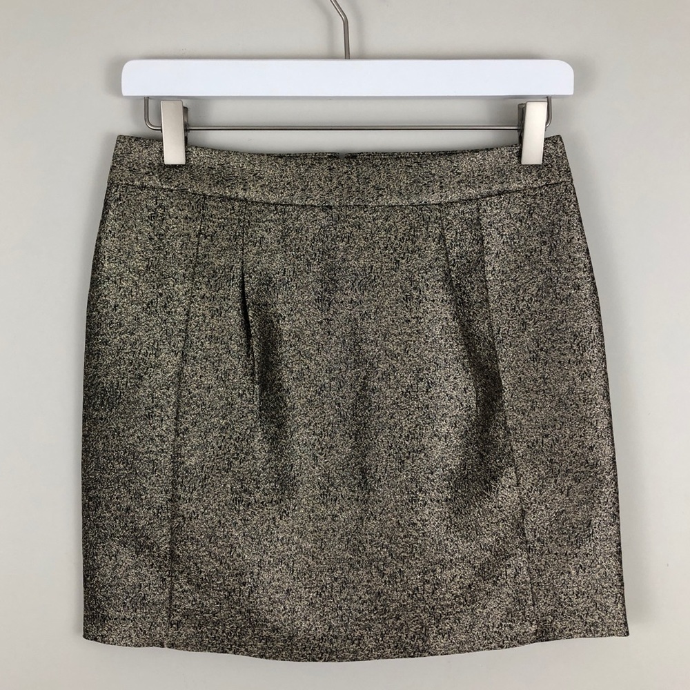 Fossil Haley Gold Metallic Mini Skirt